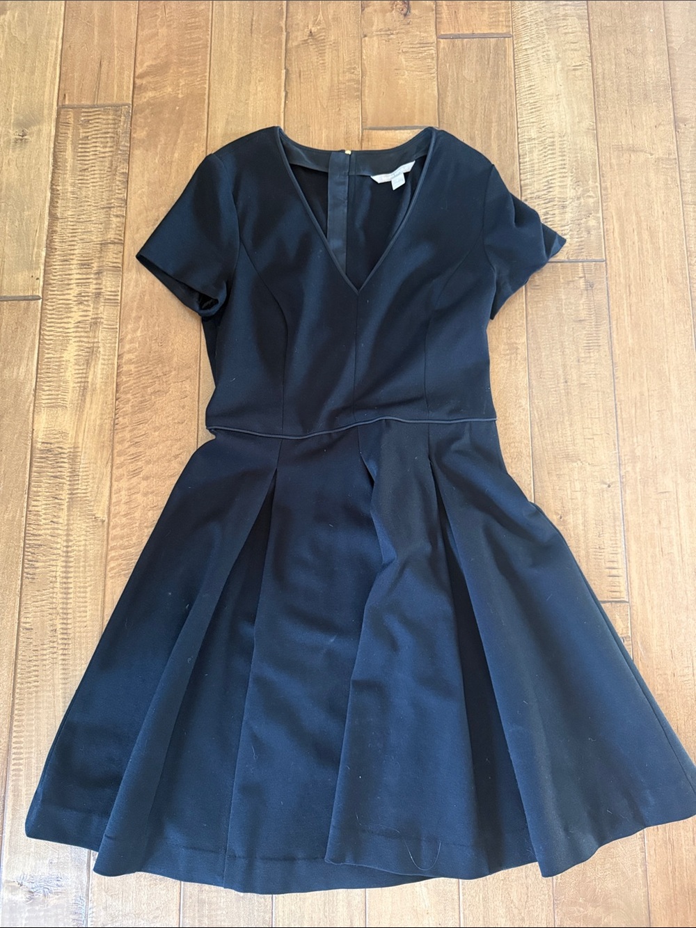 Vintage Banana Republic Classic Black V-Neck Fit & Flare Dress